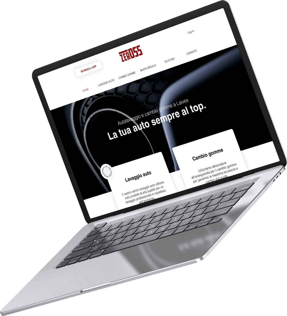 Laptop con applicazione web